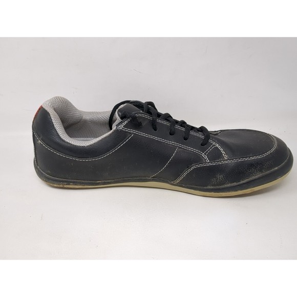 TRUE Linkswear Golf P1‎ Black Leather Shoes Men Size 10 US Red Stripe - Picture 2 of 10